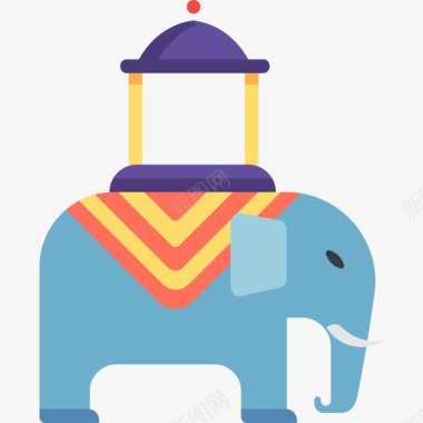 大象印度平坦图标图标