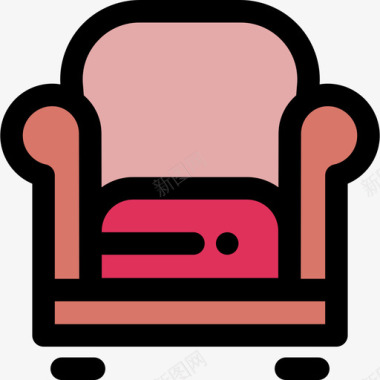 椅子家居用品11线性颜色图标图标