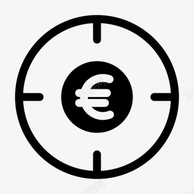 欧元目标十字准星图标图标