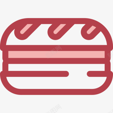 三明治食品和餐厅6红色图标图标