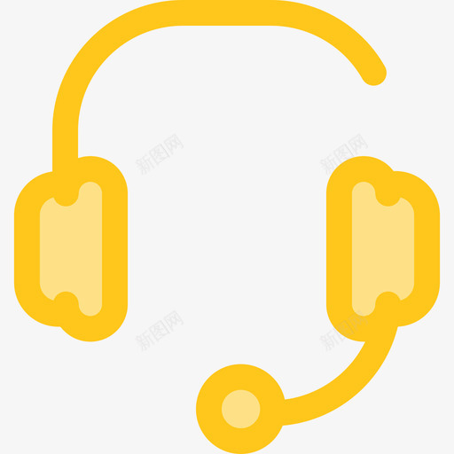耳机用户界面10黄色图标svg_新图网 https://ixintu.com 用户界面10 耳机 黄色