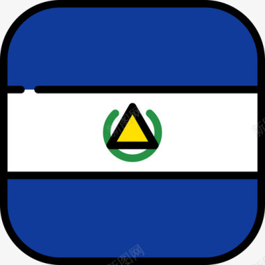 萨尔瓦多旗帜系列6圆形方形图标图标