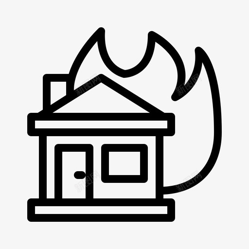 着火的房子火消防员图标svg_新图网 https://ixintu.com 家 消防员 火 着火的房子