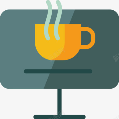 电视咖啡和早餐2公寓图标图标