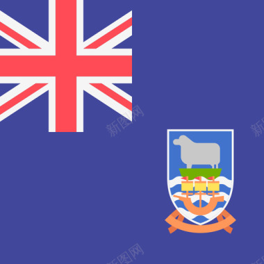 福克兰群岛国际旗帜4广场图标图标