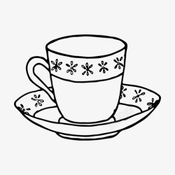 茶涂鸦杯子咖啡涂鸦图标高清图片