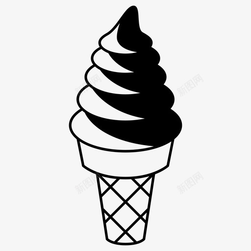 冰淇淋巧克力蛋卷图标svg_新图网 https://ixintu.com 冰淇淋 巧克力 甜点 蛋卷 食物 香草
