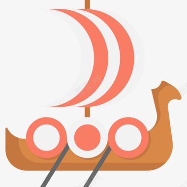 海盗船维京2号扁平图标图标
