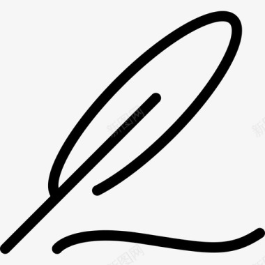 羽毛笔生活方式直线型图标图标