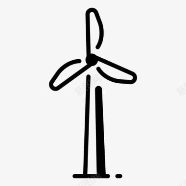 风能电力涡轮机图标图标
