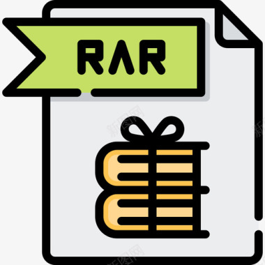 Rar文件文件夹5线性颜色图标图标