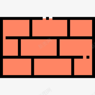 砖墙建筑构造4线颜色图标图标