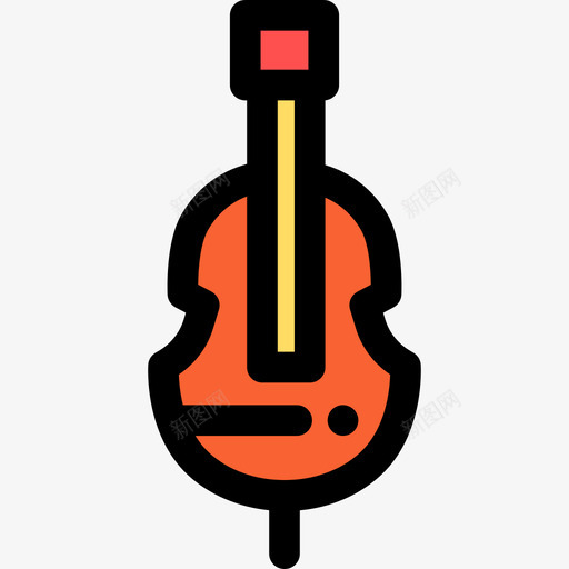 大提琴音乐图标5线条颜色svg_新图网 https://ixintu.com 大提琴 线条颜色 音乐图标5