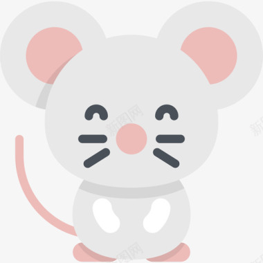 老鼠kawaii动物2扁平图标图标