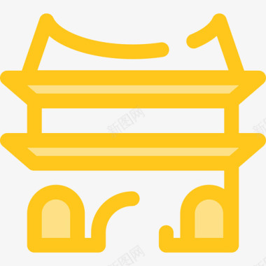 中国寺庙旅游19号黄色图标图标