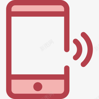 智能手机触点5红色图标图标