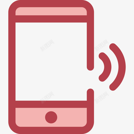 智能手机触点5红色图标svg_新图网 https://ixintu.com 智能手机 红色 触点5
