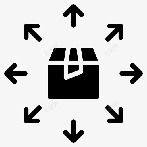 包裹盒子快递图标svg_新图网 https://ixintu.com 包裹 快递 查找 盒子 递送