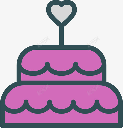 结婚蛋糕爱情3线性颜色图标svg_新图网 https://ixintu.com 爱情3 线性颜色 结婚蛋糕