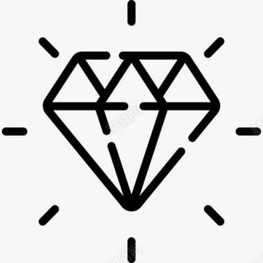 钻石珠宝2直线型图标图标