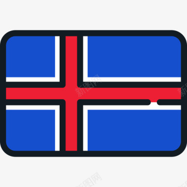 冰岛旗帜集合4圆角矩形图标图标