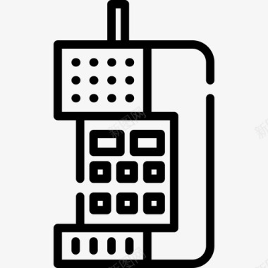 移动电话80年代4线性图标图标