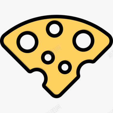 奶酪意大利3线形颜色图标图标