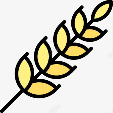 小麦生态学17线性颜色图标图标