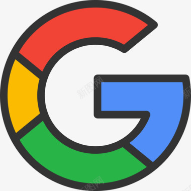 搜索谷歌3线性颜色图标图标