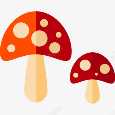蘑菇感恩节6平的图标图标