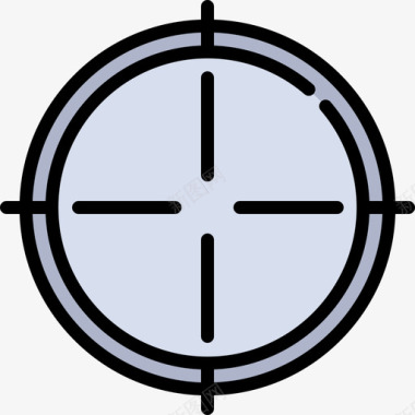 圆形目标游戏4线性颜色图标图标