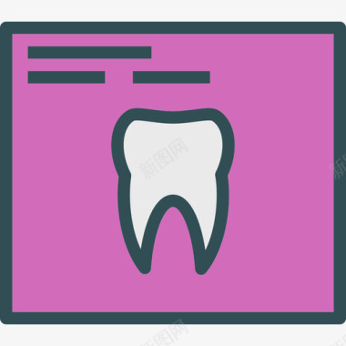 牙齿医用9线颜色图标图标