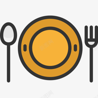 餐厅感恩节12线性颜色图标图标