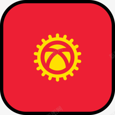 吉尔吉斯斯坦国旗收藏6圆形方形图标图标