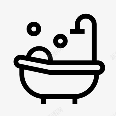 浴室放松淋浴图标图标