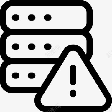 服务器犯罪与安全直线型图标图标