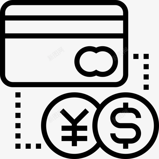 信用卡付款方式元素线性图标svg_新图网 https://ixintu.com 付款方式元素 信用卡 线性