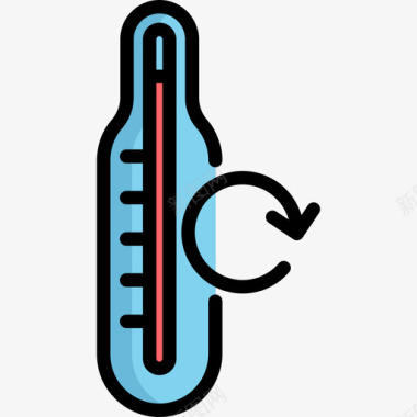 温度计生态学7线性颜色图标图标