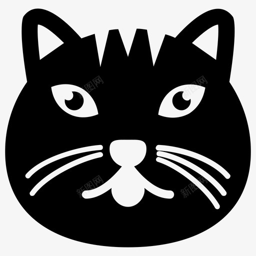 愤怒的猫卡通动物卡通猫图标svg_新图网 https://ixintu.com 卡通动物 卡通猫 可爱卡通 可爱猫脸雕文图标 愤怒的猫 猫脸 猫表情