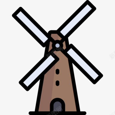 风车生态17线性颜色图标图标