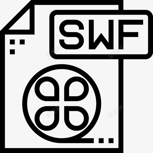 Swf文件类型3线性图标svg_新图网 https://ixintu.com Swf 文件类型3 线性