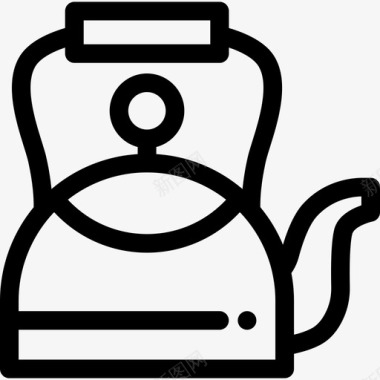 茶壶水疗15线性图标图标
