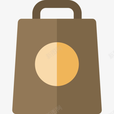 购物袋商务和办公室6扁平图标图标