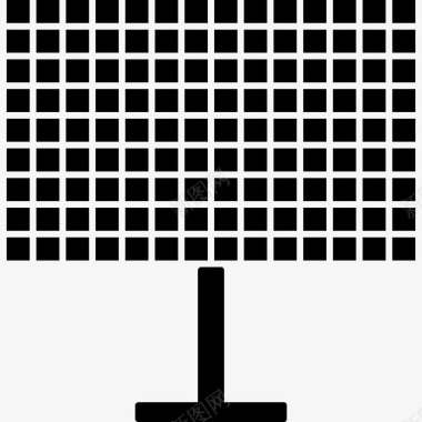 太阳能电池板科学与设备固体图标图标