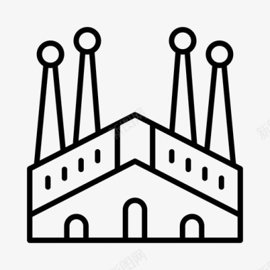 萨格拉达家族巴塞罗那大教堂图标图标