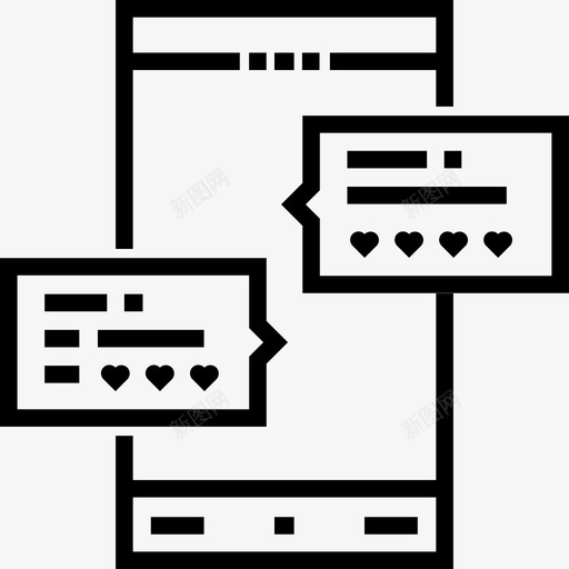 智能手机情人节12线性图标svg_新图网 https://ixintu.com 情人节12 智能手机 线性