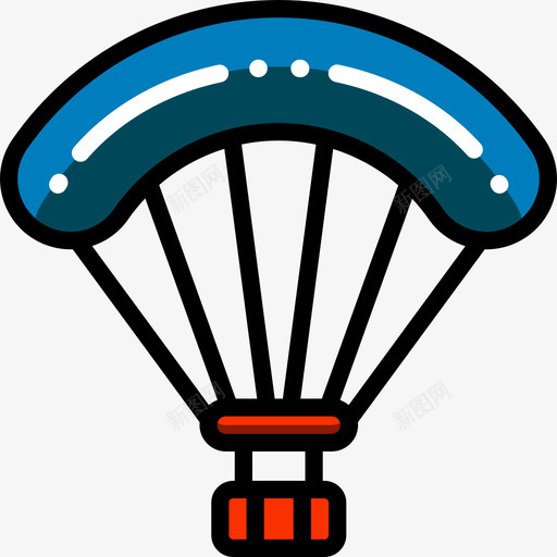 降落伞运动装备3线条颜色图标svg_新图网 https://ixintu.com 线条颜色 运动装备3 降落伞