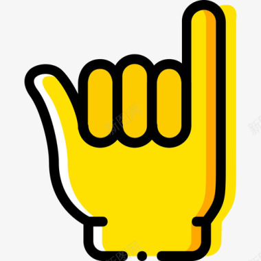 手指手势7黄色图标图标