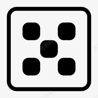 五个骰子游戏方块图标图标