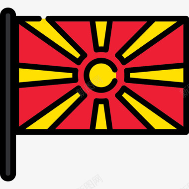 马其顿共和国国旗收藏2桅杆图标图标